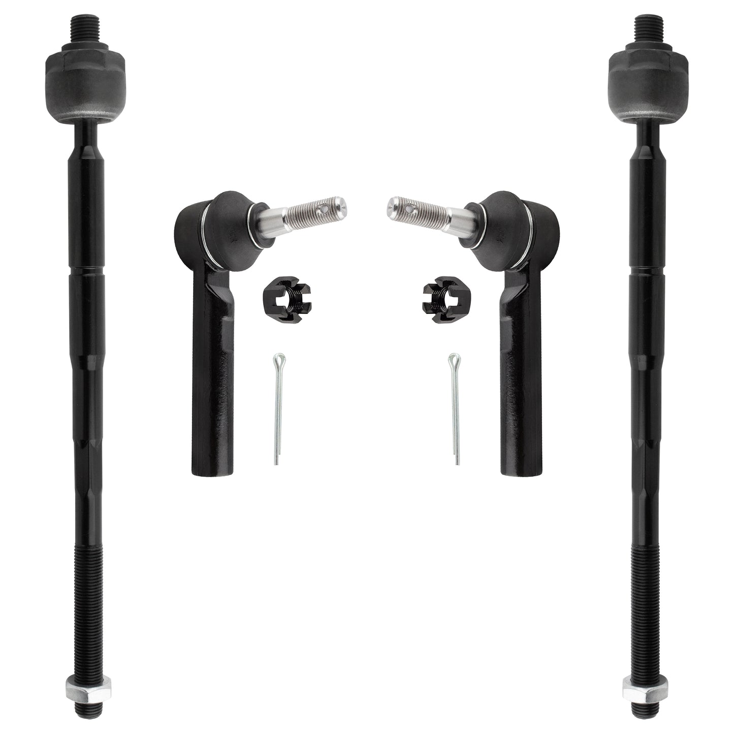 BOXI (Set of 4) Front Inner & Outer Tie Rod Ends Fit for Chrysler 200 2011 2012 2013 2014 Sebring