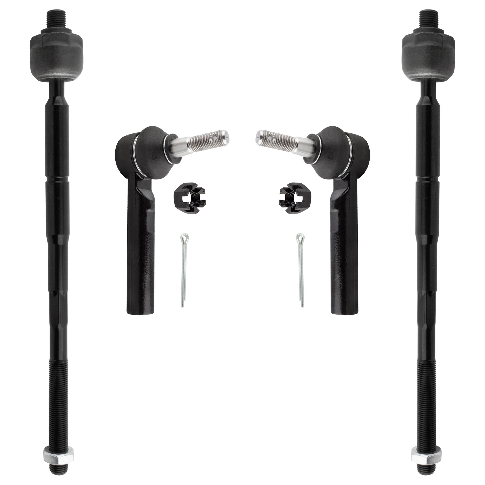 BOXI (Set of 4) Front Inner & Outer Tie Rod Ends Fit for Chrysler 200 2011 2012 2013 2014 Sebring