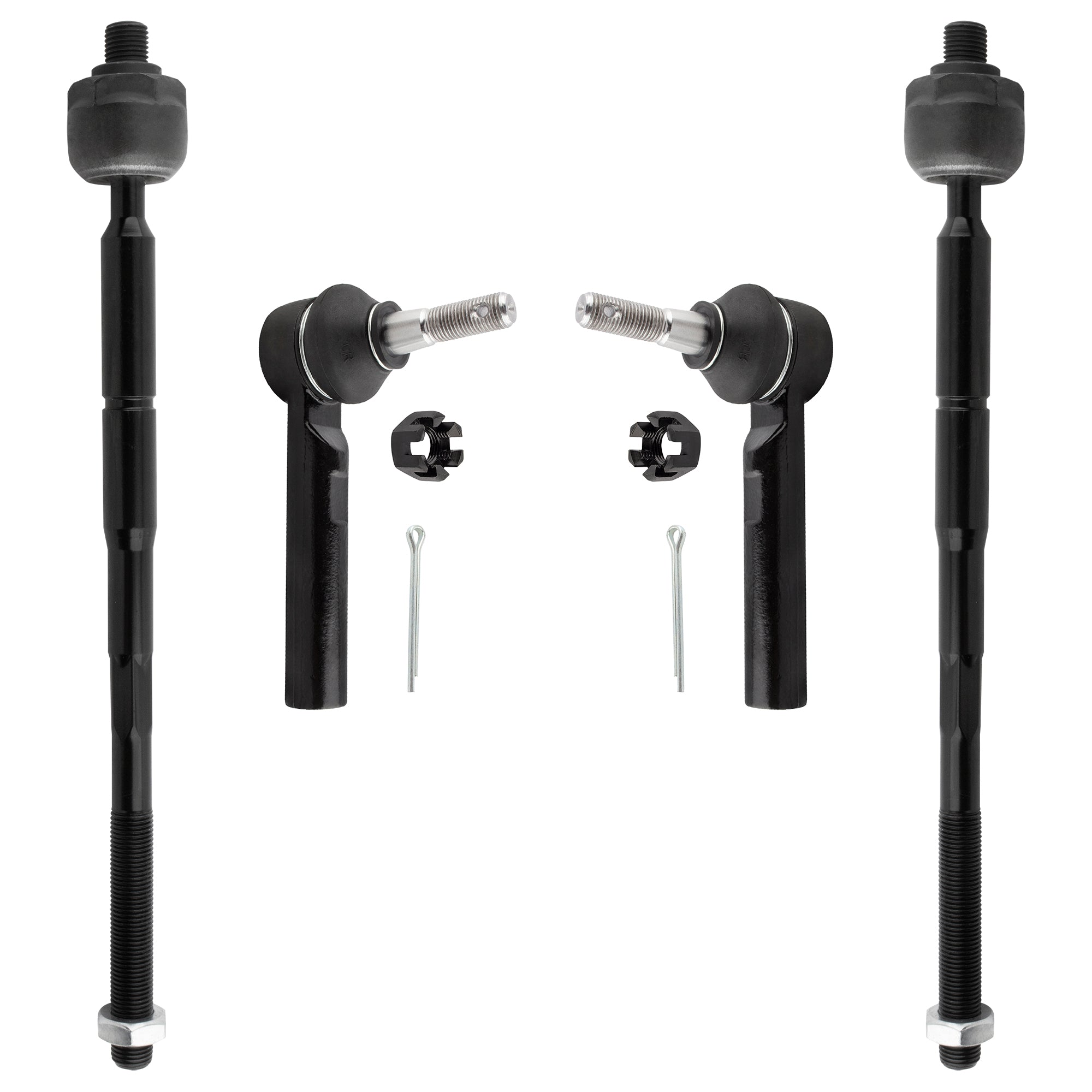 BOXI (Set of 4) Front Inner & Outer Tie Rod Ends Fit for Chrysler 200 2011 2012 2013 2014 Sebring