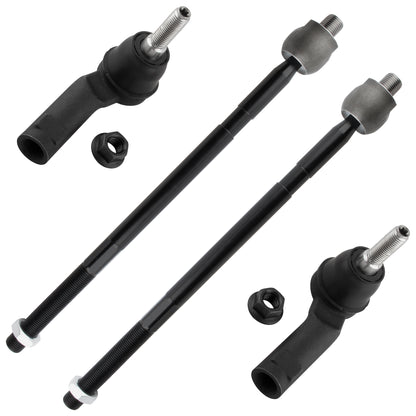 BOXI (Set of 4) Front Inner & Outer Tie Rods Driver and Passenger Side Fit for Chrysler 200 2015
