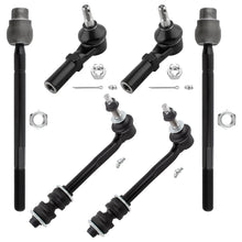 BOXI (Set of 6) Front Inner & Outer Tie Rods + Sway Bar End Links Fit for Chrysler Aspen 2007 2008