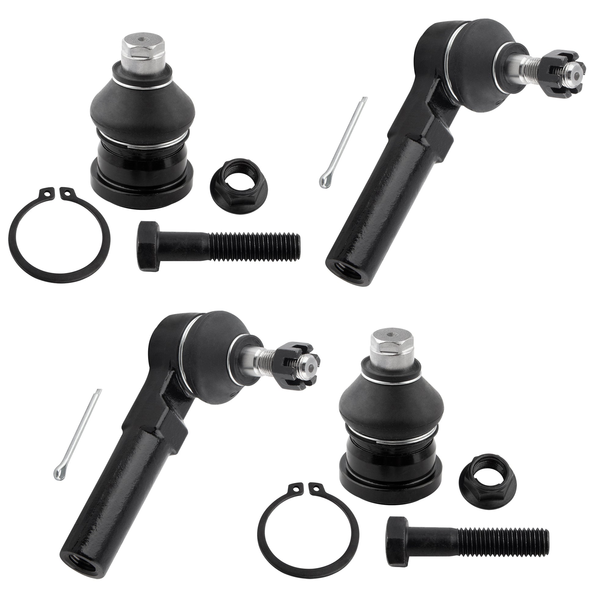 BOXI (Set of 4) Front Lower Ball Joints and Outer Tie Rod Ends Fit for Chrysler Pt Cruiser 2001