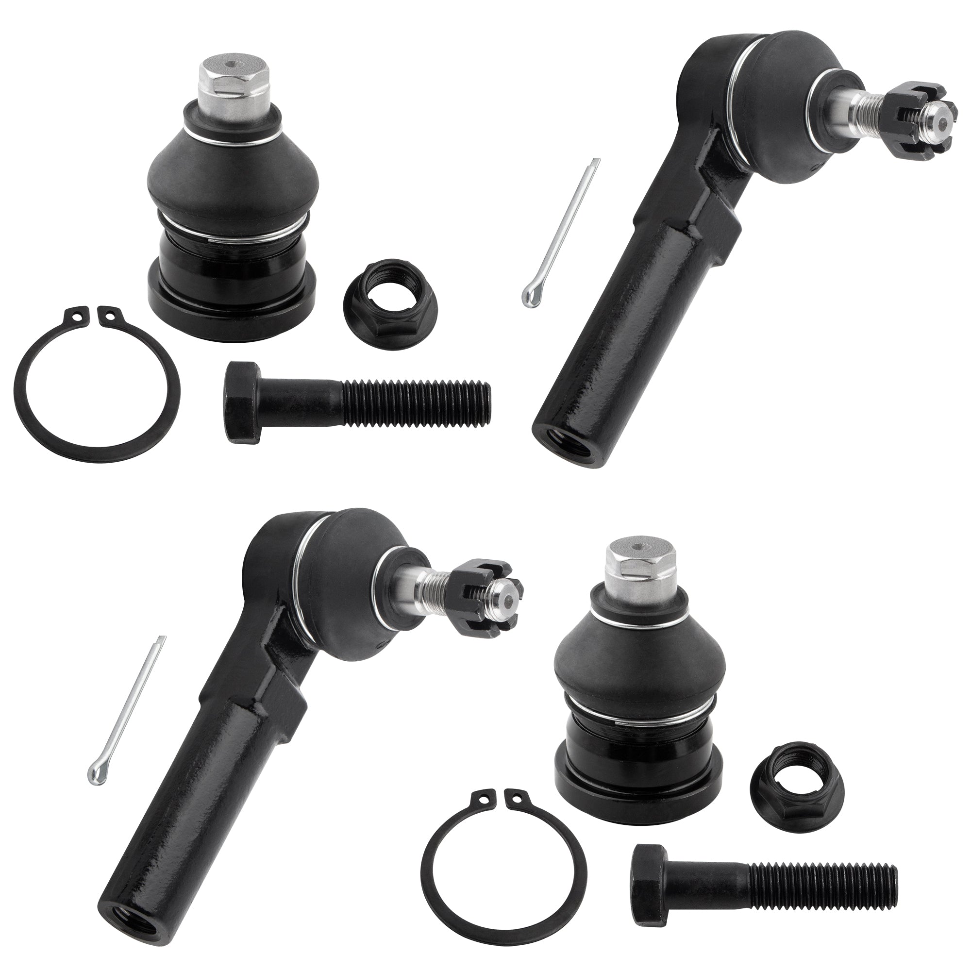 BOXI (Set of 4) Front Lower Ball Joints and Outer Tie Rod Ends Fit for Chrysler Pt Cruiser 2001