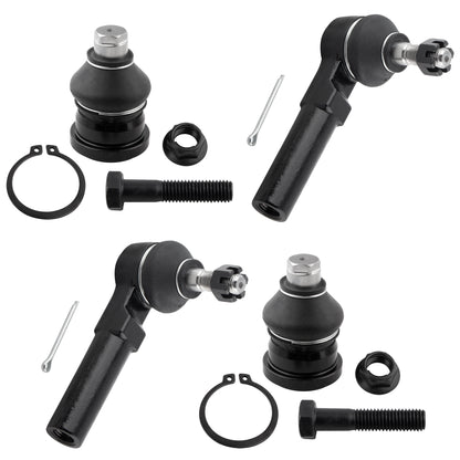 BOXI (Set of 4) Front Lower Ball Joints and Outer Tie Rod Ends Fit for Chrysler Pt Cruiser 2001