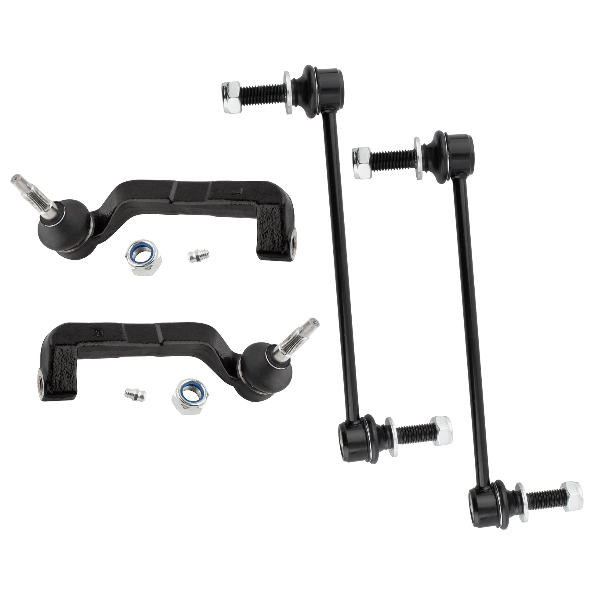 BOXI (Set of 4) Front Sway Bar End Link + Outer Tie Rods Fit for Dodge Charger 2007 2008 2009 2010