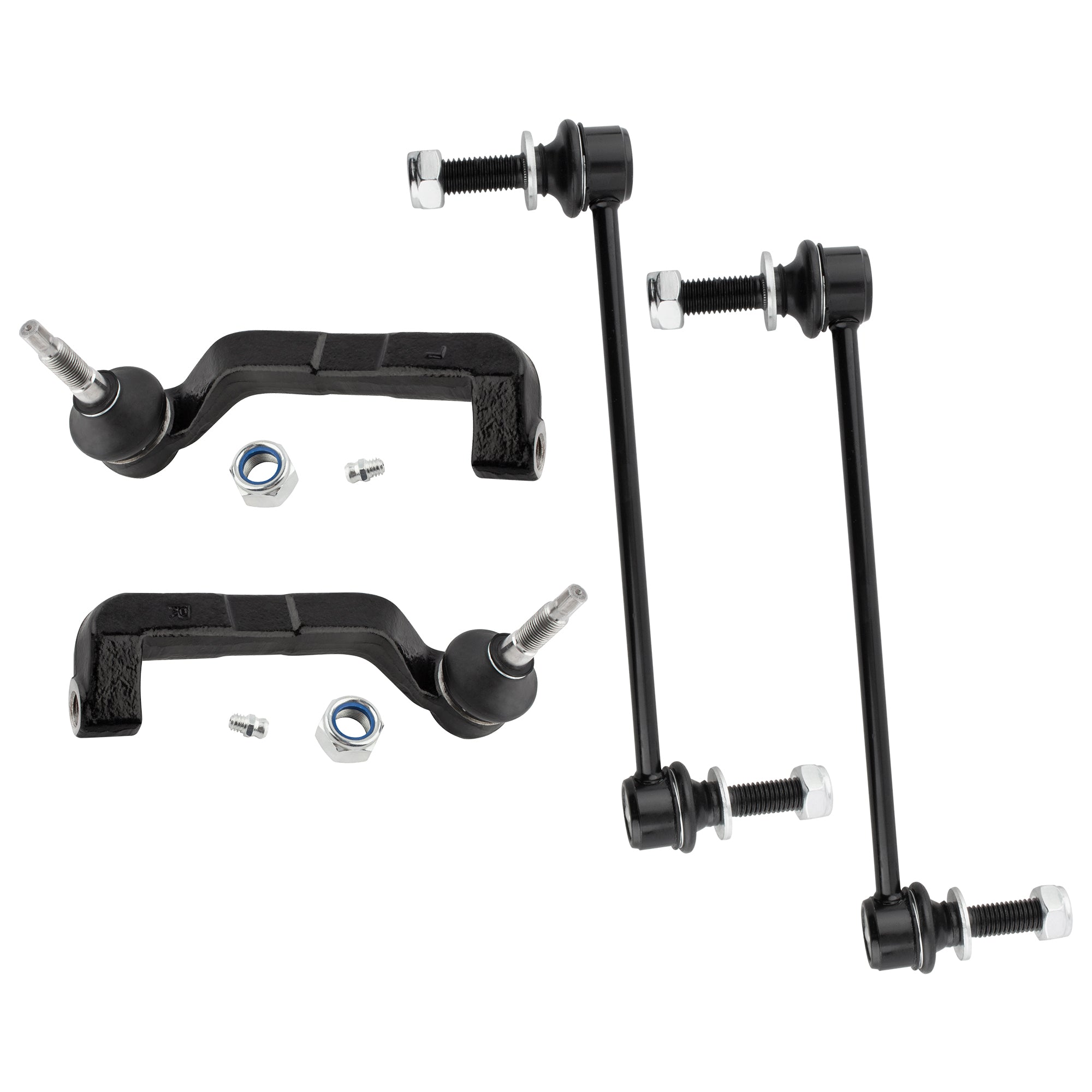 BOXI (Set of 4) Front Sway Bar End Link + Outer Tie Rods Fit for Dodge Charger 2007 2008 2009 2010