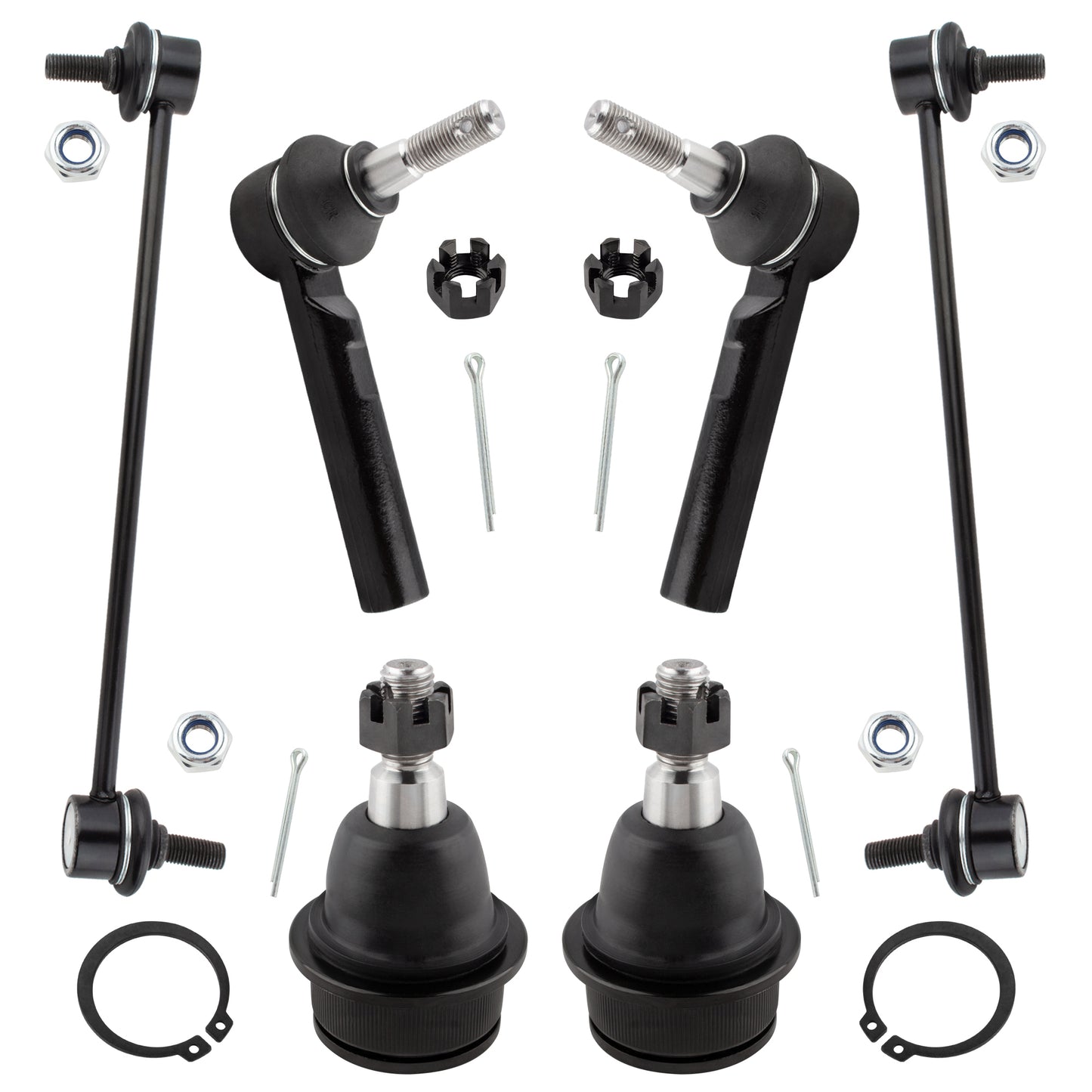 BOXI 6pcs Front Outer Tie Rods Sway Bars Lower Ball Joints Fit for Chrysler 200 2011 2012 2013 2014