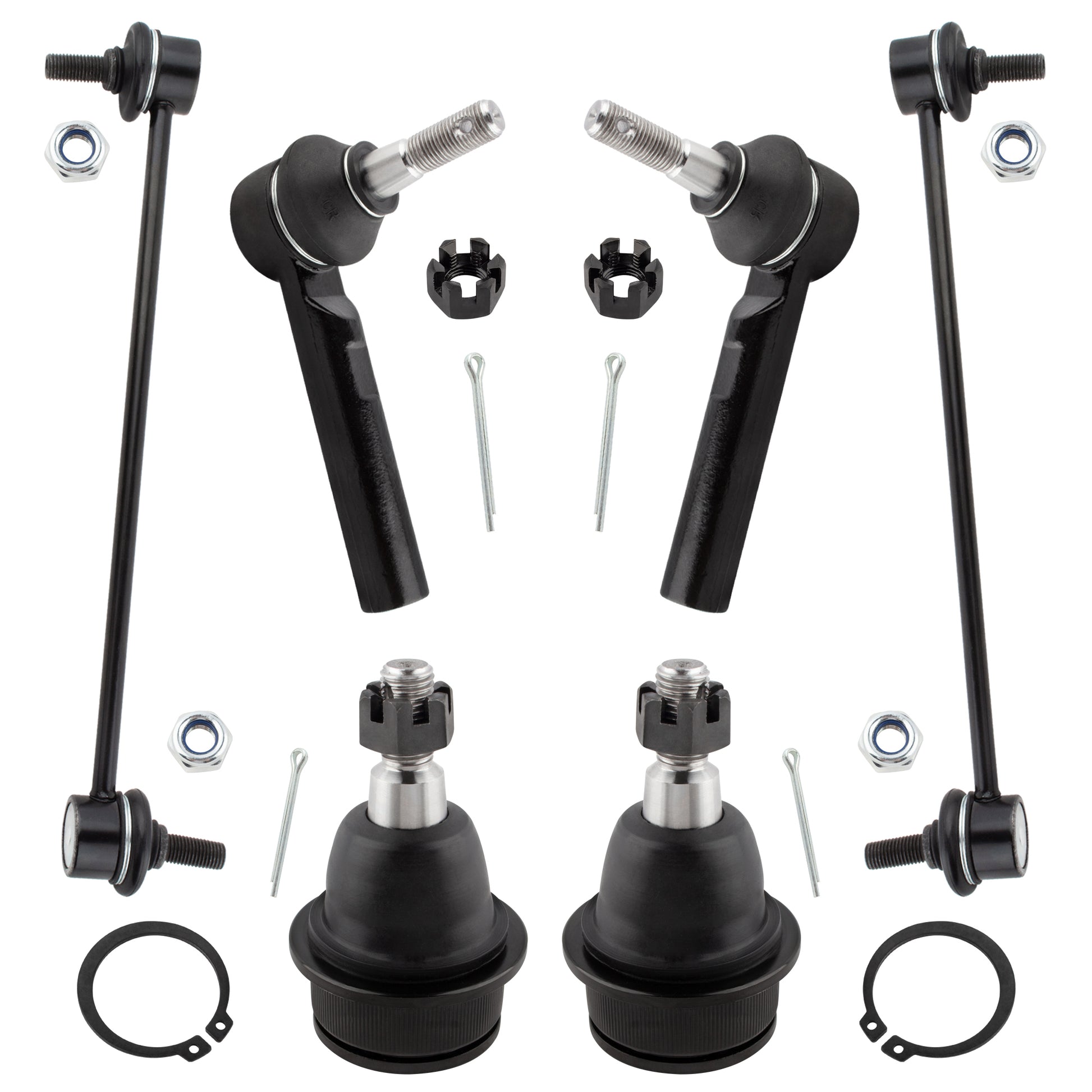 BOXI 6pcs Front Outer Tie Rods Sway Bars Lower Ball Joints Fit for Chrysler 200 2011 2012 2013 2014