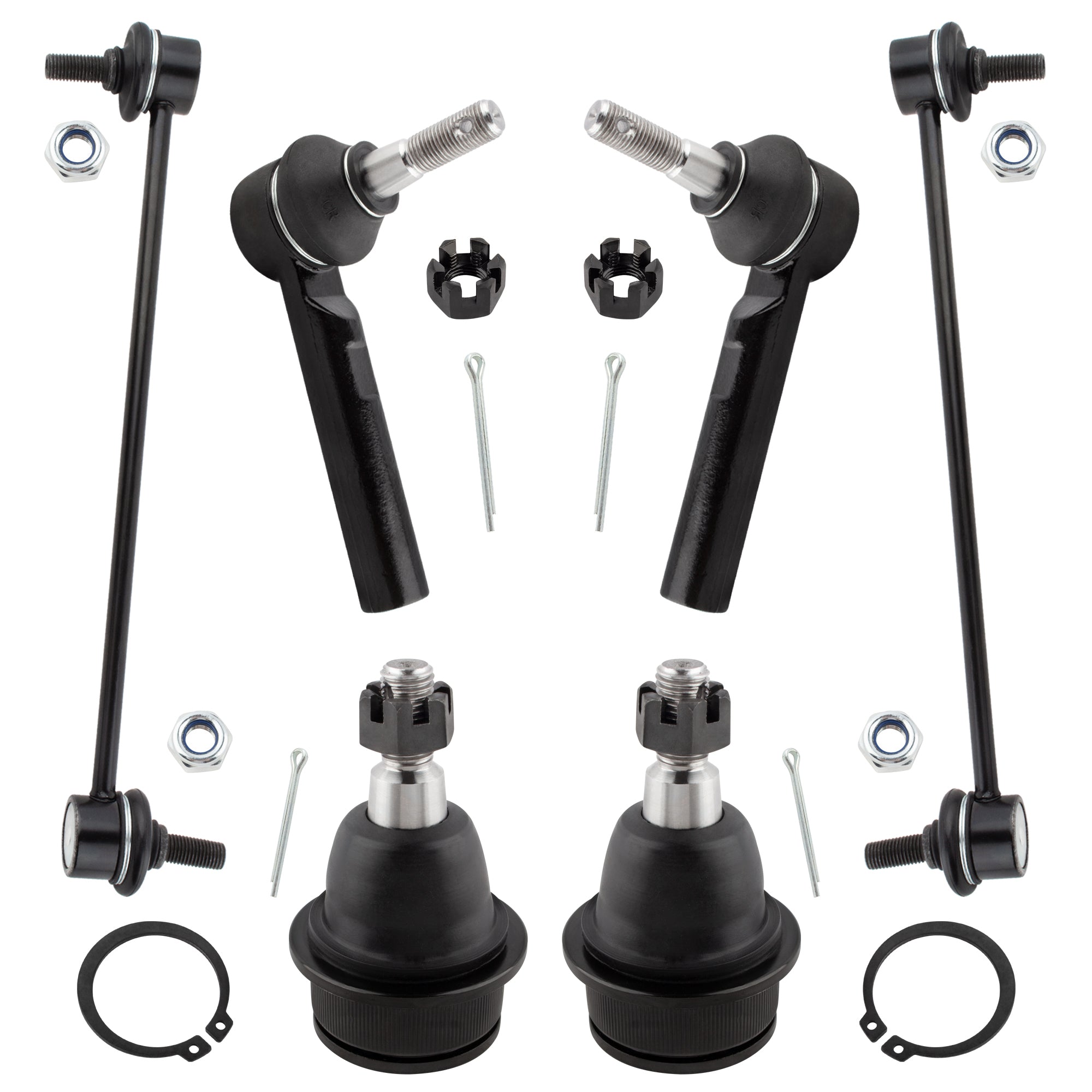 BOXI 6pcs Front Outer Tie Rods Sway Bars Lower Ball Joints Fit for Chrysler 200 2011 2012 2013 2014