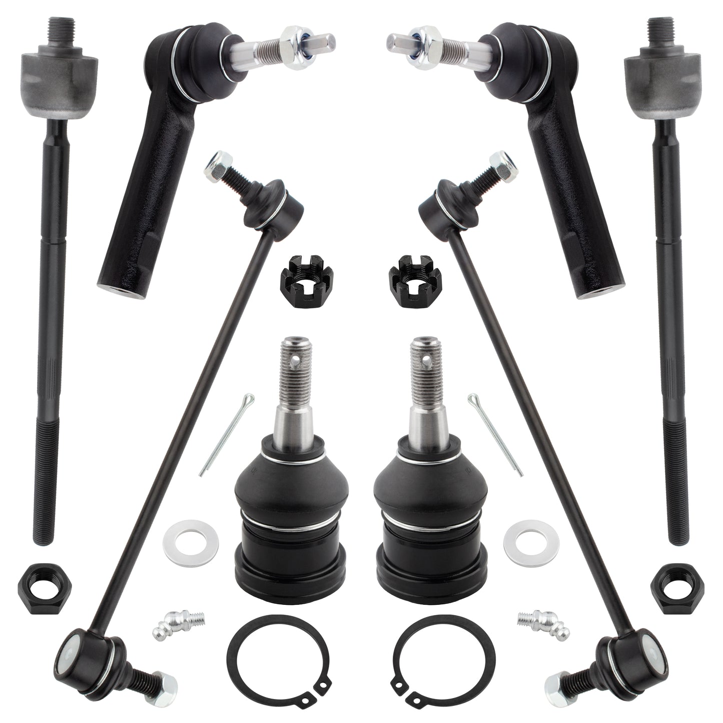 BOXI 8pc Front Ball Joints Sway Bars Tie Rods Kit Fits for Chrysler Town & Country 2001-2004