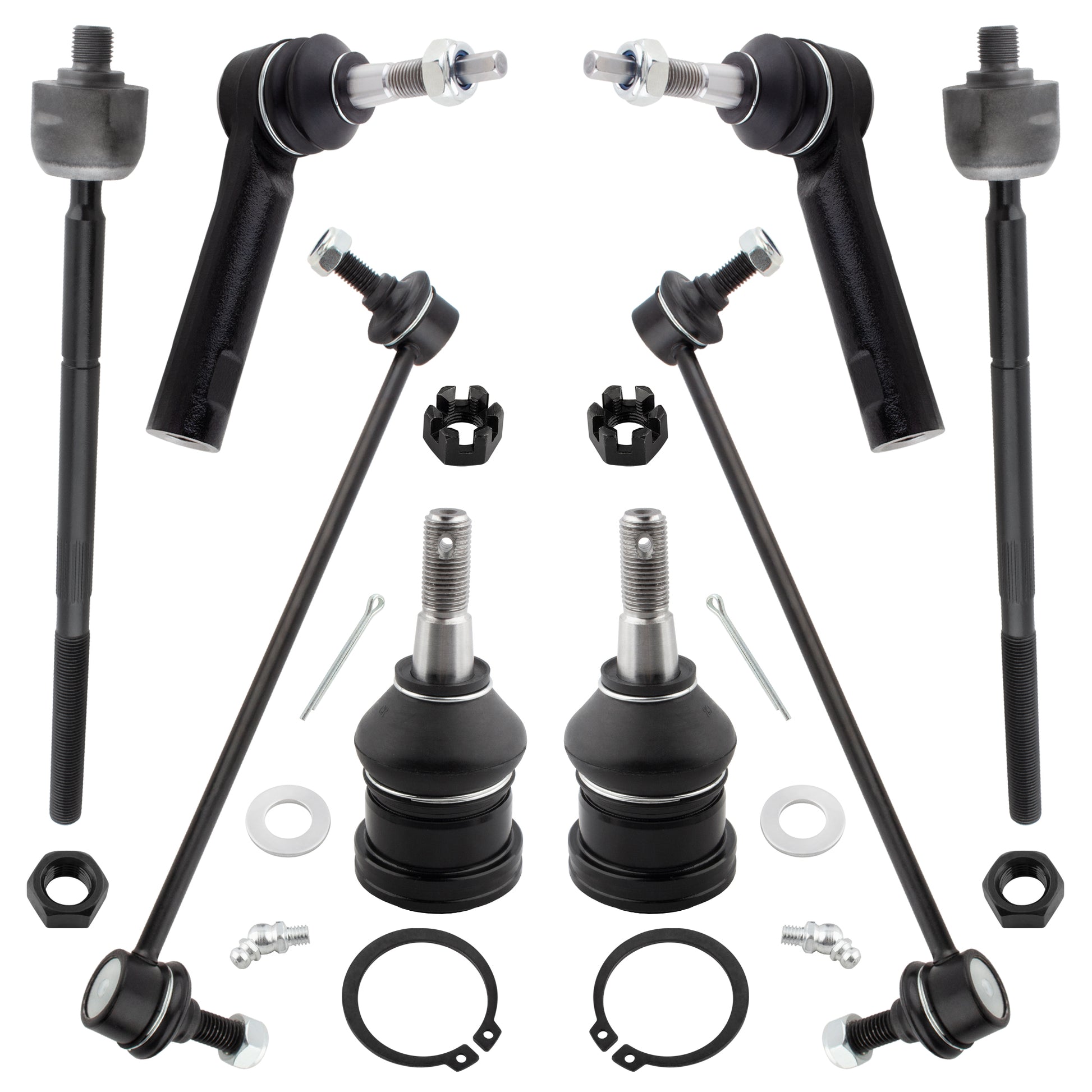 BOXI 8pc Front Ball Joints Sway Bars Tie Rods Kit Fits for Chrysler Town & Country 2001-2004