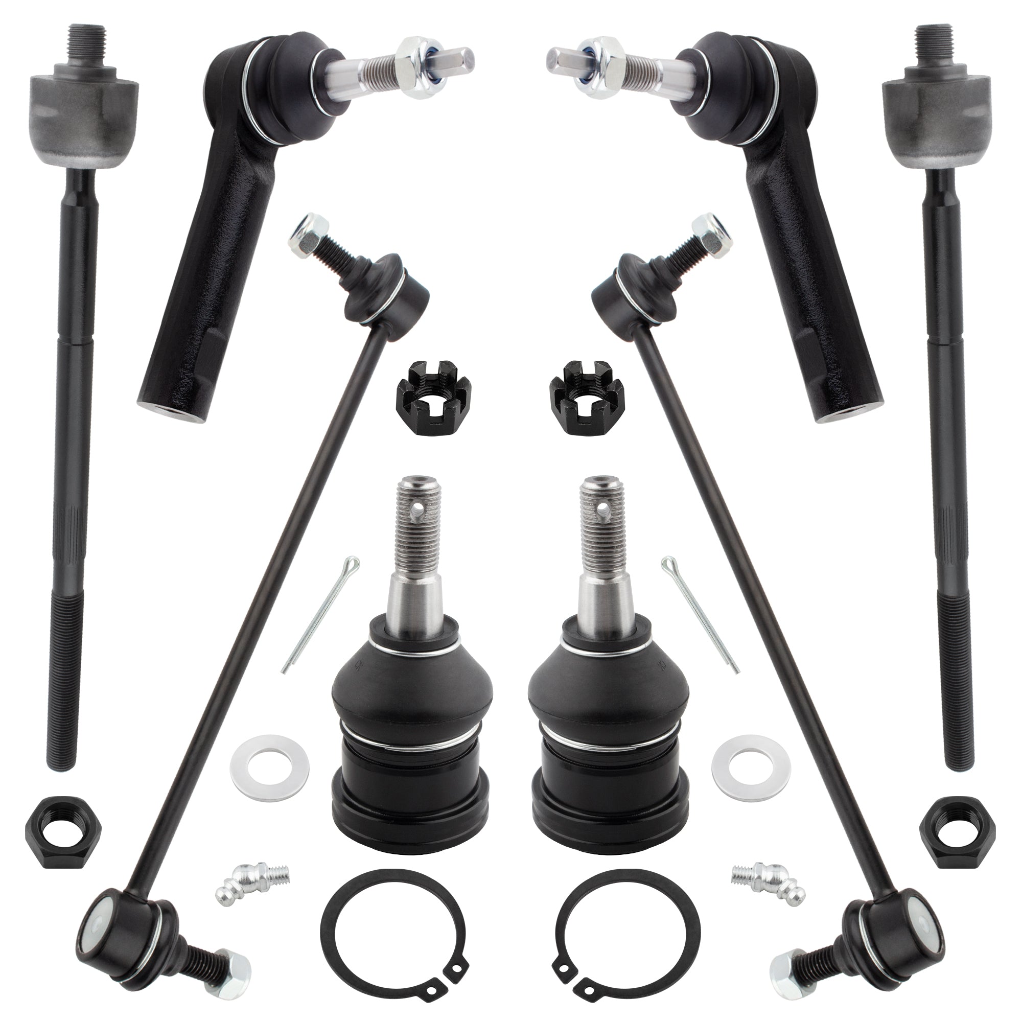 BOXI 8pc Front Ball Joints Sway Bars Tie Rods Kit Fits for Chrysler Town & Country 2001-2004