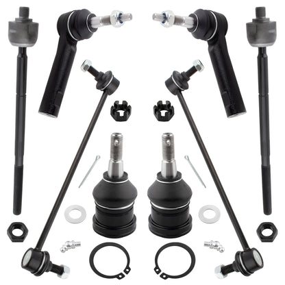 BOXI 8pc Front Ball Joints Sway Bars Tie Rods Kit Fits for Chrysler Town & Country 2001-2004
