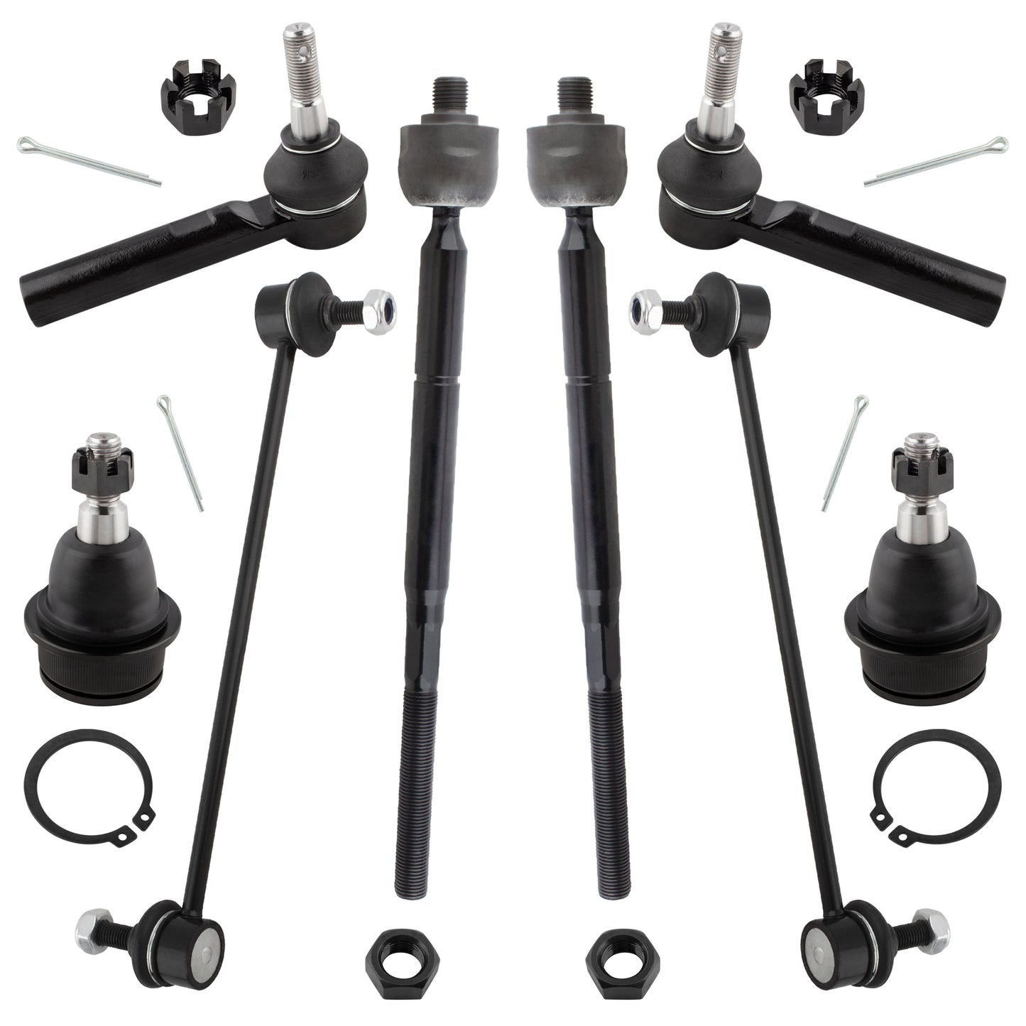 BOXI 8pc Ball Joints Sway Bars Tie Rods Kit Fits for Chrysler 200 2011-2014