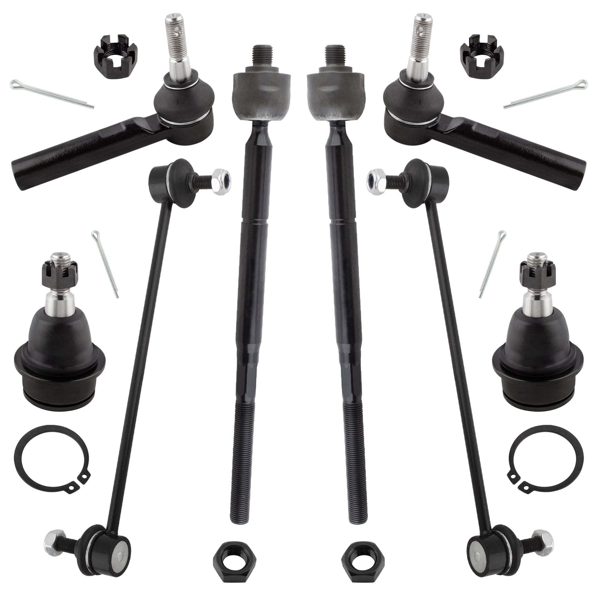 BOXI 8pc Ball Joints Sway Bars Tie Rods Kit Fits for Chrysler 200 2011-2014