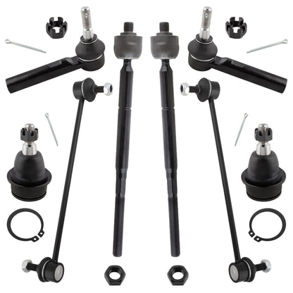 BOXI 8pc Ball Joints Sway Bars Tie Rods Kit Fits for Chrysler 200 2011-2014