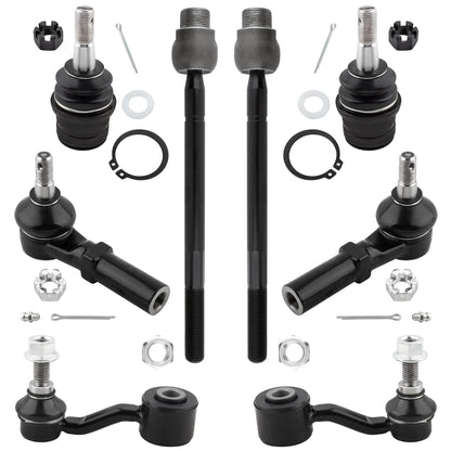 BOXI 8pc Front & Rear Sway Bars + Tierods Fit for Chrysler Aspen 2007-2009