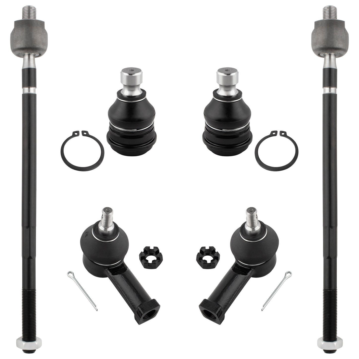 BOXI 6pc K7449 ES2347 EV457 Front Inner & Outer Tie Rod End Links + Lower Ball Joints Fit