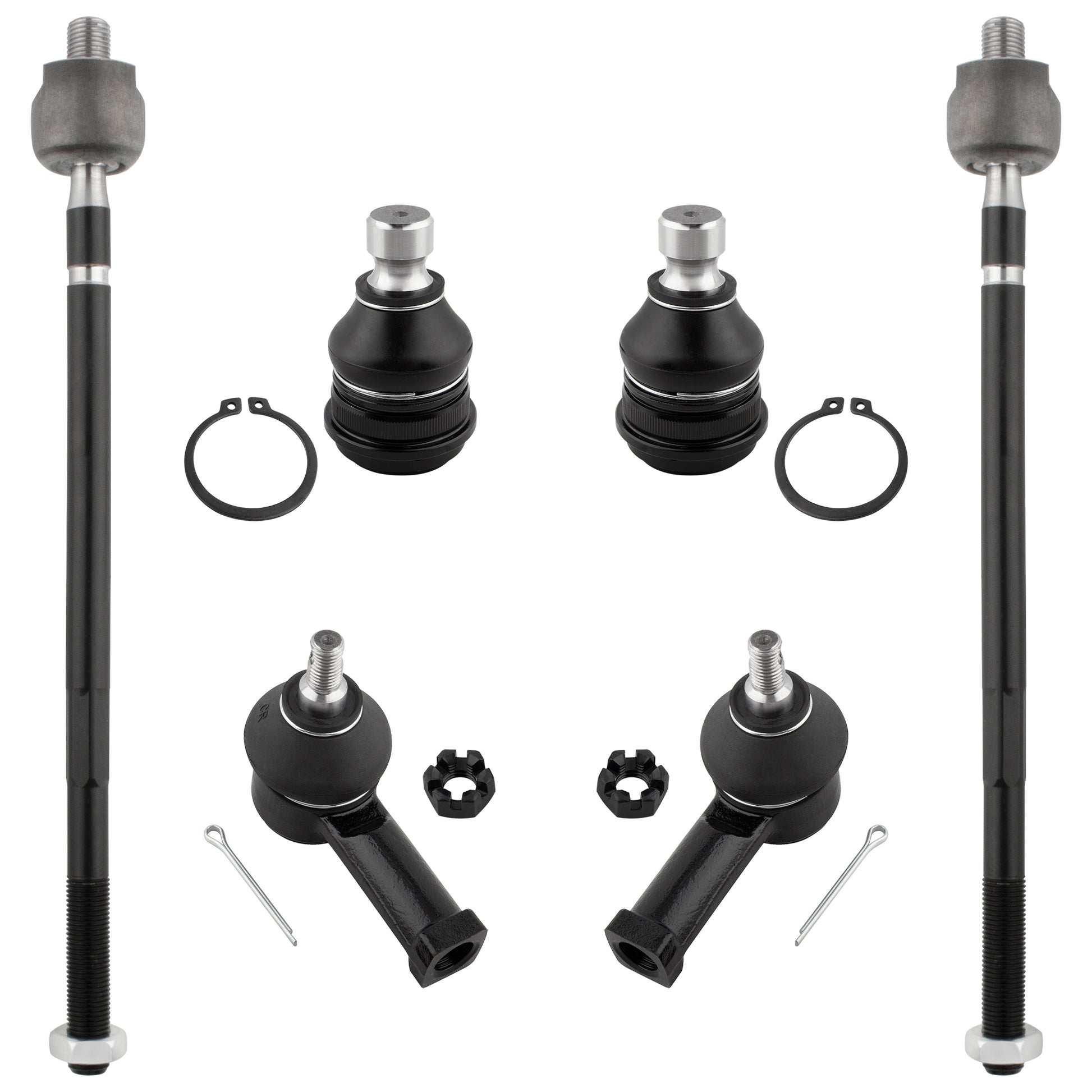 BOXI 6pc K7449 ES2347 EV457 Front Inner & Outer Tie Rod End Links + Lower Ball Joints Fit