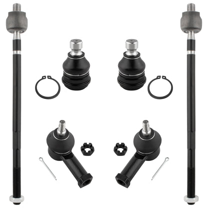 BOXI 6pc K7449 ES2347 EV457 Front Inner & Outer Tie Rod End Links + Lower Ball Joints Fit