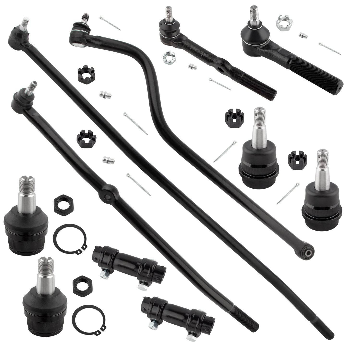 BOXI (Set of 11) Front Inner & Outer Tie Rod Ends Track Bar Upper & Lower Ball Joints Fit for Dodge