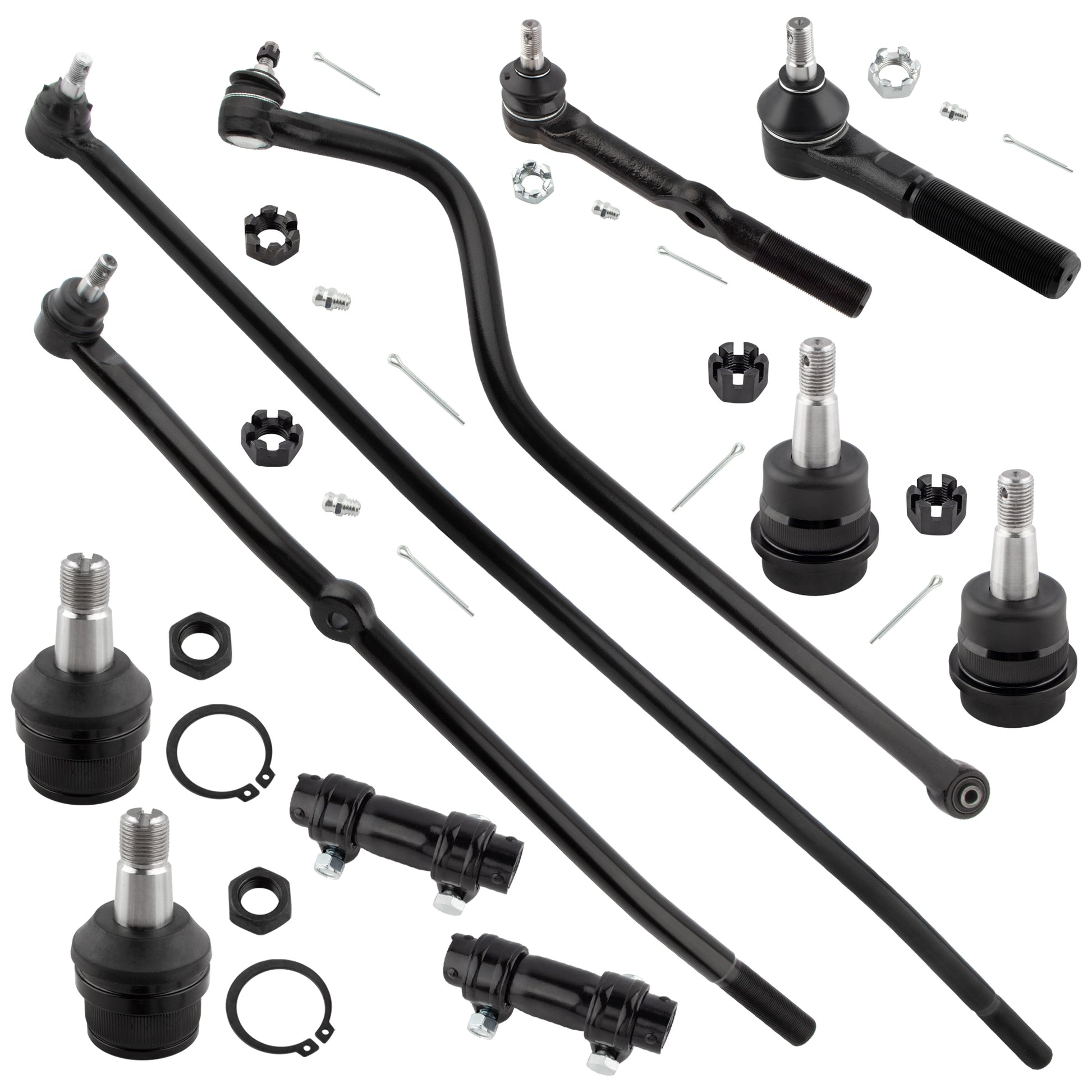 BOXI (Set of 11) Front Inner & Outer Tie Rod Ends Track Bar Upper & Lower Ball Joints Fit for Dodge