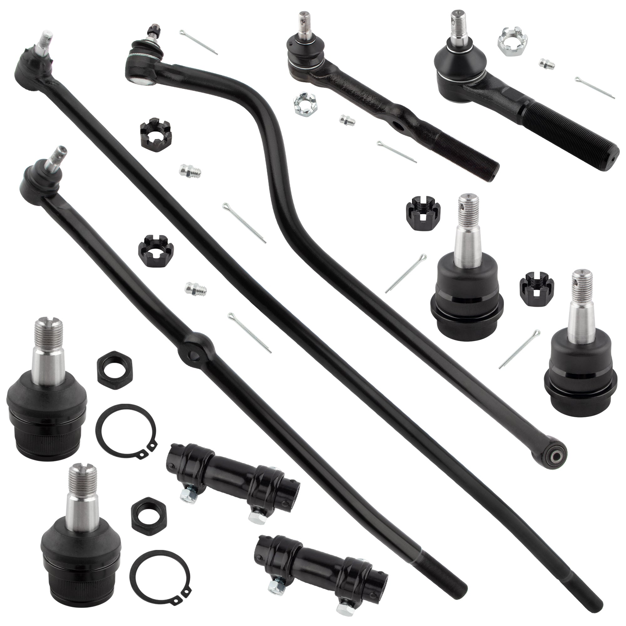 BOXI (Set of 11) Front Inner & Outer Tie Rod Ends Track Bar Upper & Lower Ball Joints Fit for Dodge