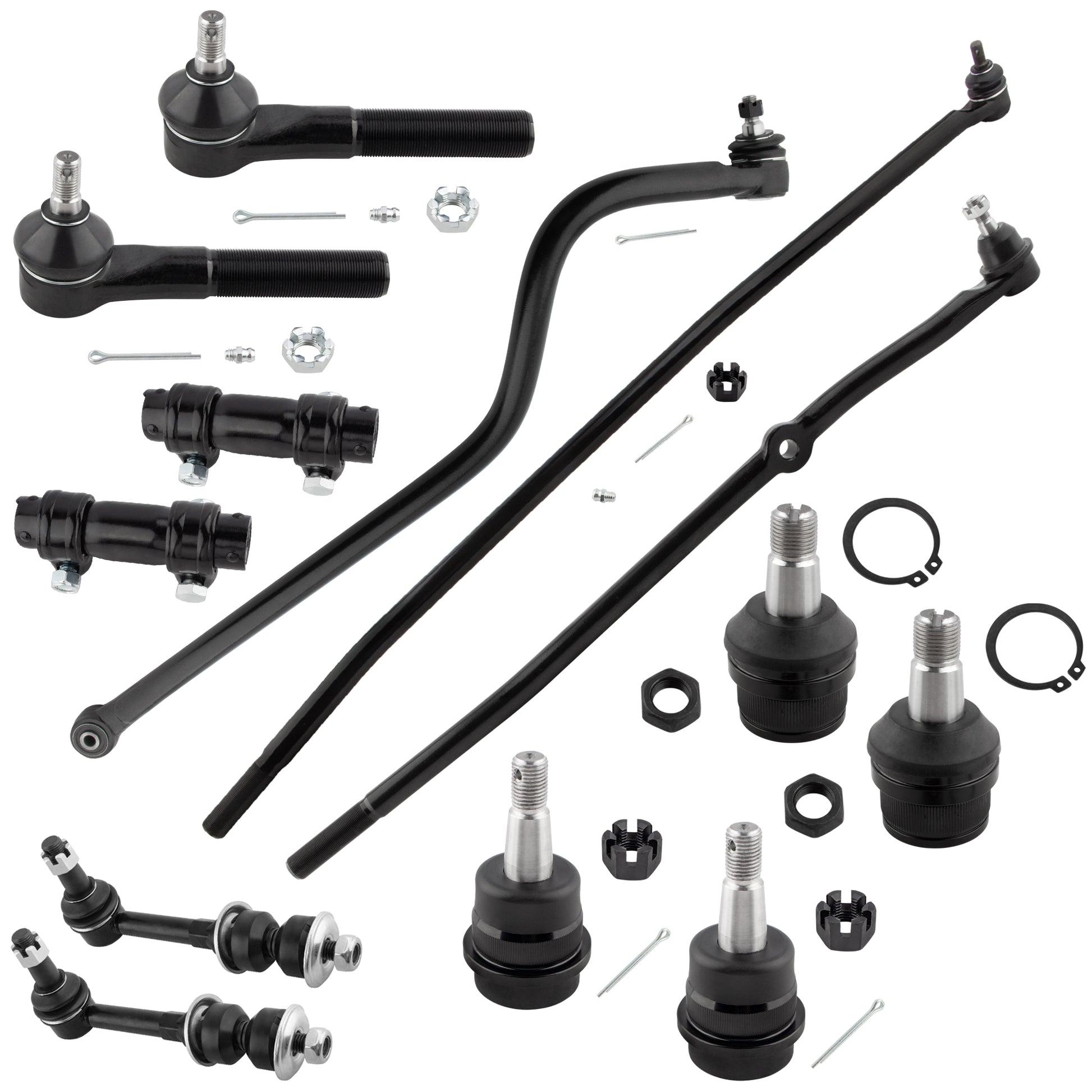 BOXI (Set of 13) Front Inner Outer Tie Rod Ends Track Bar Sway Bar Link Upper Lower Ball Joints