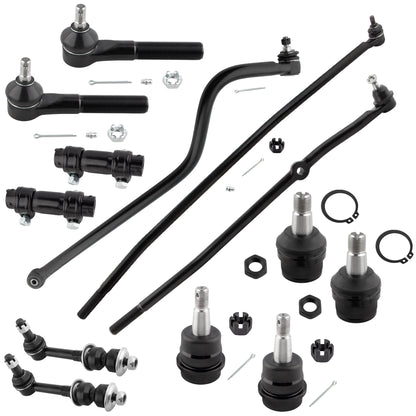 BOXI (Set of 13) Front Inner Outer Tie Rod Ends Track Bar Sway Bar Link Upper Lower Ball Joints