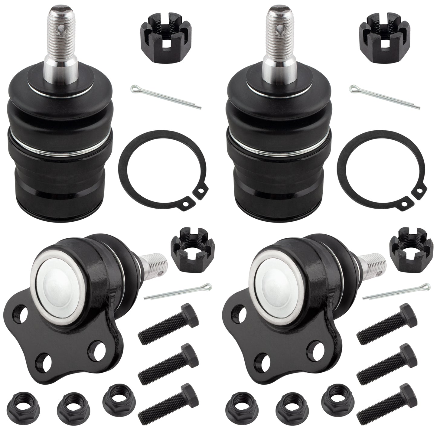 BOXI 4pcs Front Upper & Lower Ball Joints Fit for Dodge Dakota 1997 1998 1999 4WD