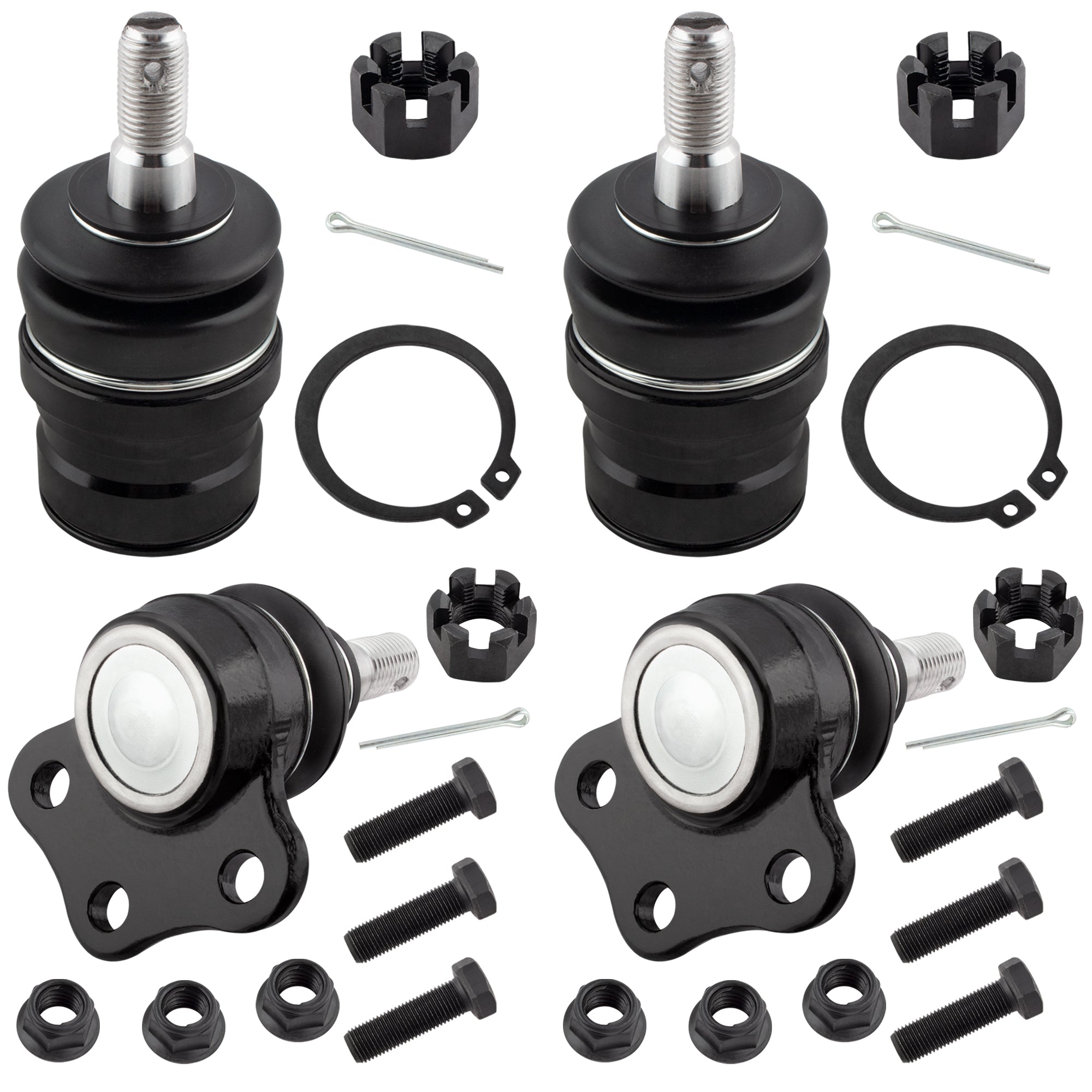 BOXI 4pcs Front Upper & Lower Ball Joints Fit for Dodge Dakota 1997 1998 1999 4WD
