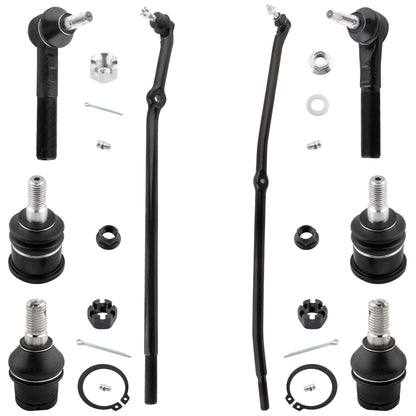 BOXI (Set of 8) Front Inner & Outer Tie Rod Ends + Upper & Lower Ball Joints Fit for Dodge Ram 1500