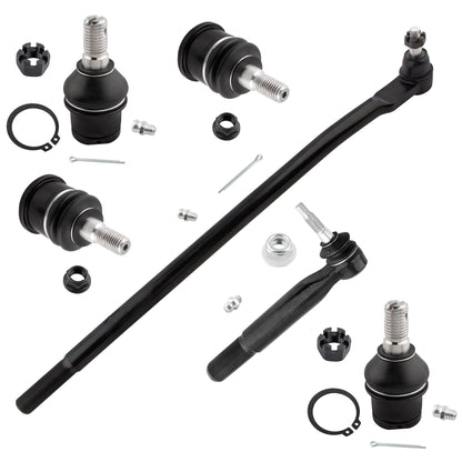 BOXI (Set of 6) Front Right Inner and Outer Tie Rod (2nd Design) Upper and Lower Ball Joints