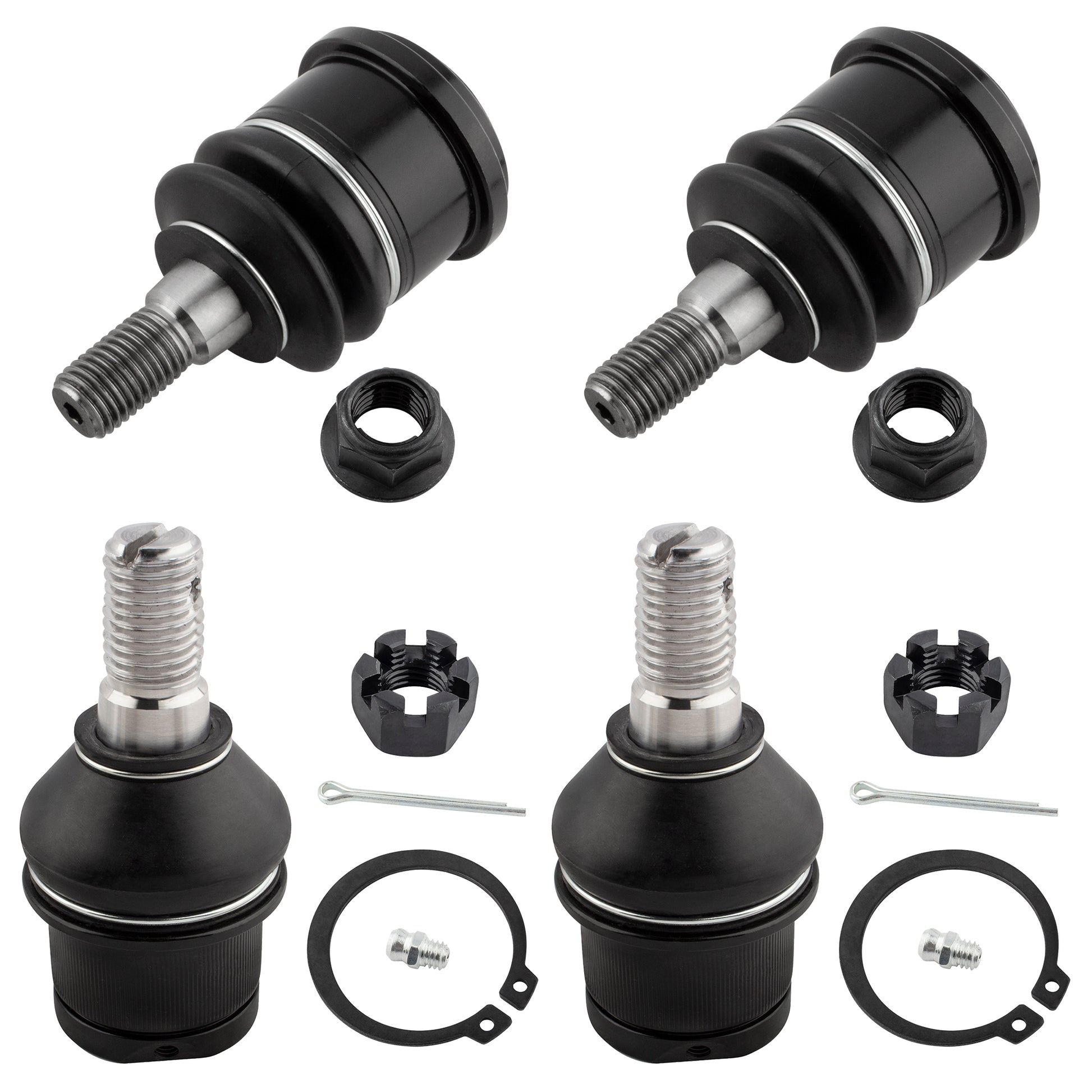 BOXI 4pcs Front Upper + Lower Ball Joint Fit for Dodge Ram 1500 2500 3500