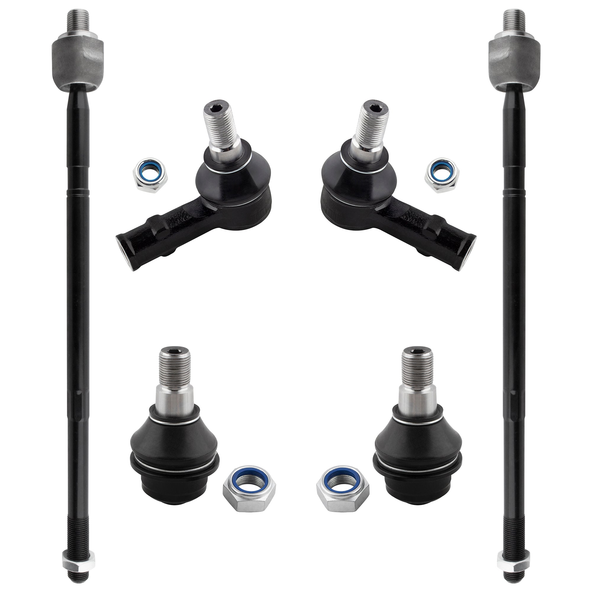 BOXI (Set of 6) Front Inner & Outer Tie Rod Ends Lower Ball Joints Fit for Dodge Sprinter 2500 3500