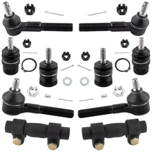 BOXI (Set of 10) Front Upper & Lower Ball Joints + Inner & Outer Tie Rod Ends + Adjusting Sleeve