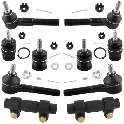 BOXI (Set of 10) Front Upper & Lower Ball Joints + Inner & Outer Tie Rod Ends + Adjusting Sleeve