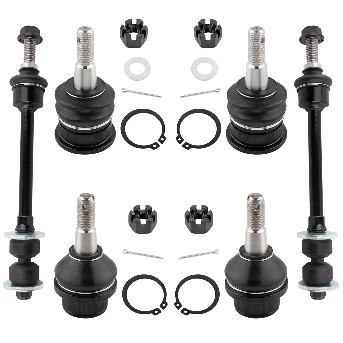 BOXI 6pcs Front Upper Lower Ball Joints Sway Bar Links Fit for Dodge Ram 1500 2006 2007 2008