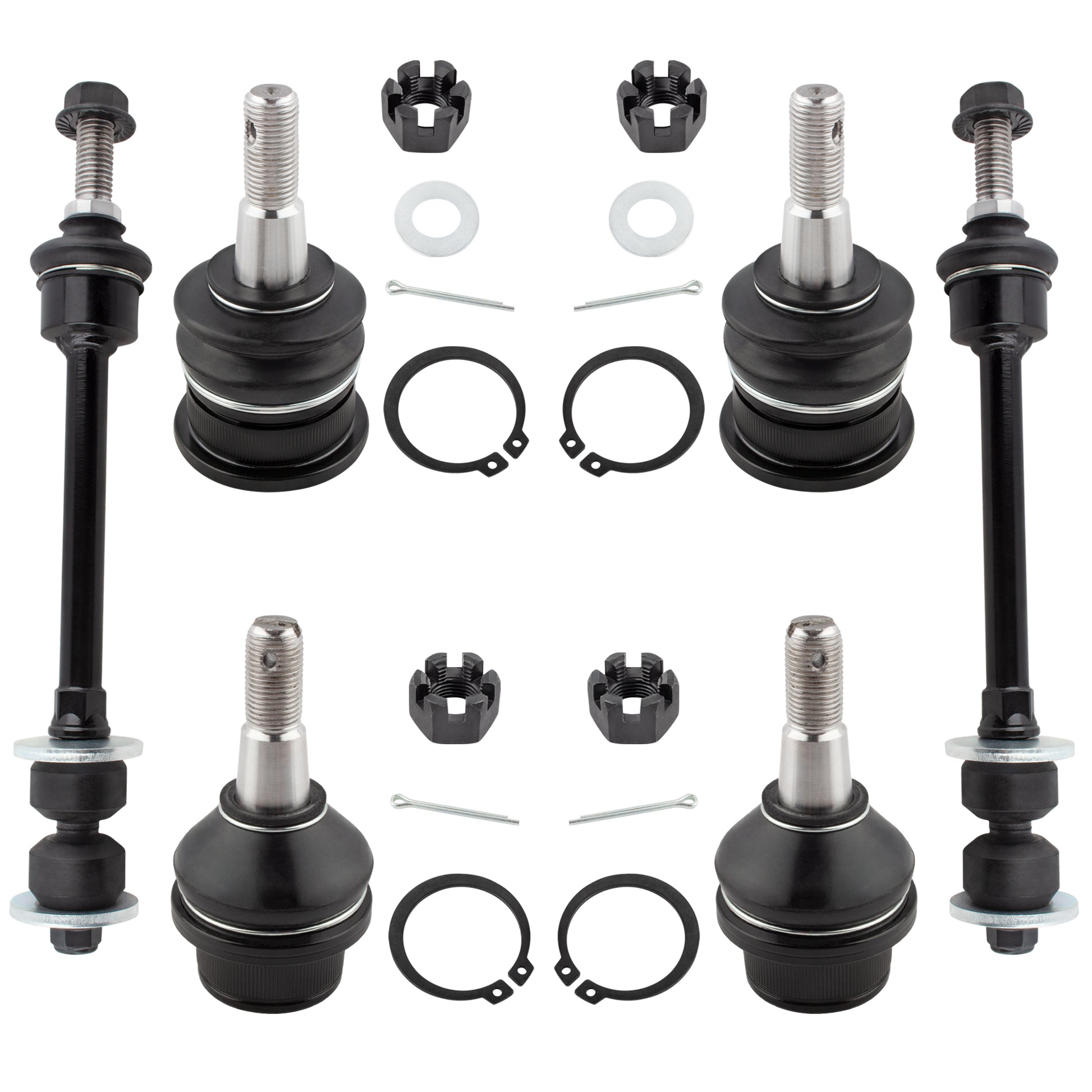 BOXI 6pcs Front Upper Lower Ball Joints Sway Bar Links Fit for Dodge Ram 1500 2006 2007 2008
