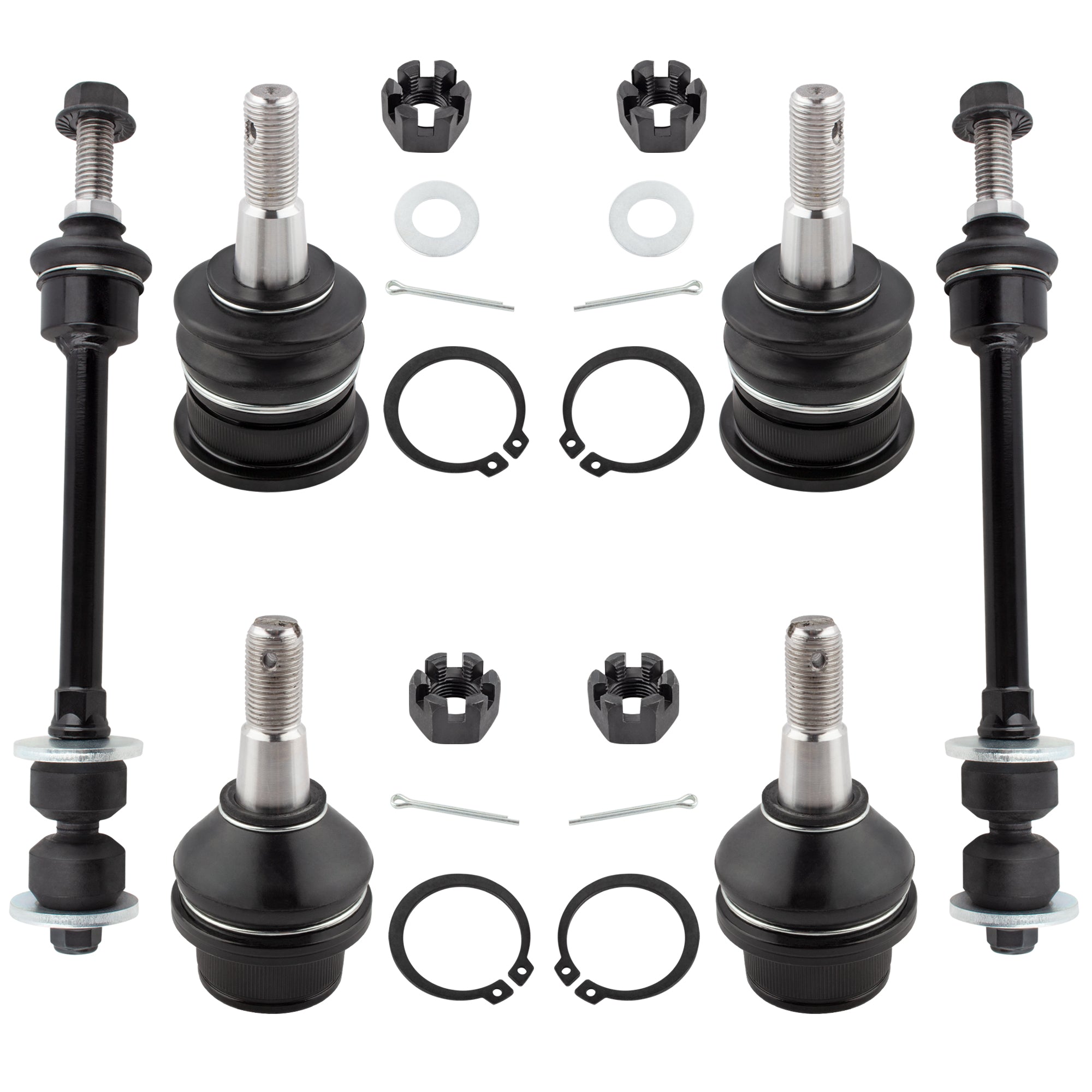 BOXI 6pcs Front Upper Lower Ball Joints Sway Bar Links Fit for Dodge Ram 1500 2006 2007 2008