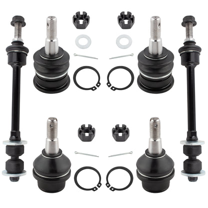 BOXI 6pcs Front Upper Lower Ball Joints Sway Bar Links Fit for Dodge Ram 1500 2006 2007 2008