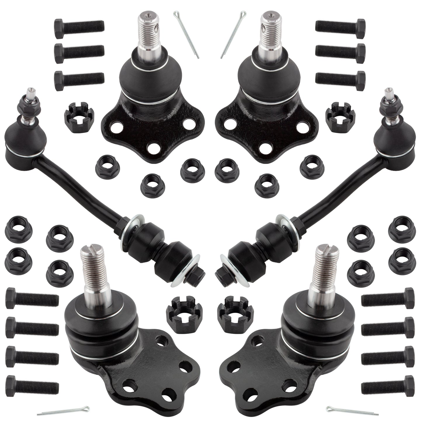 BOXI 6pcs Front Upper Lower Ball Joint Front Sway Bar Link Kit Fit for for Dodge Dakota 1997 1998