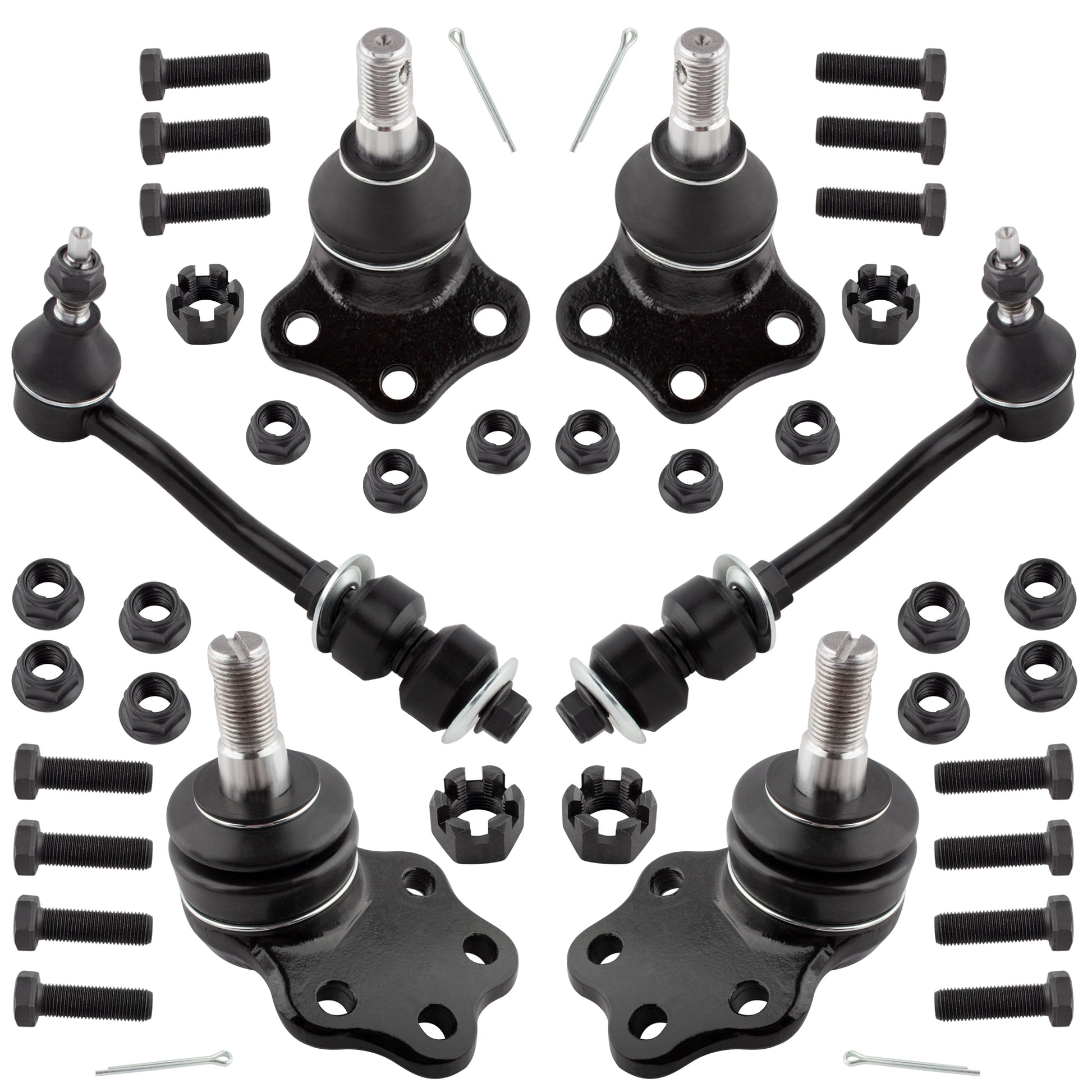 BOXI 6pcs Front Upper Lower Ball Joint Front Sway Bar Link Kit Fit for for Dodge Dakota 1997 1998