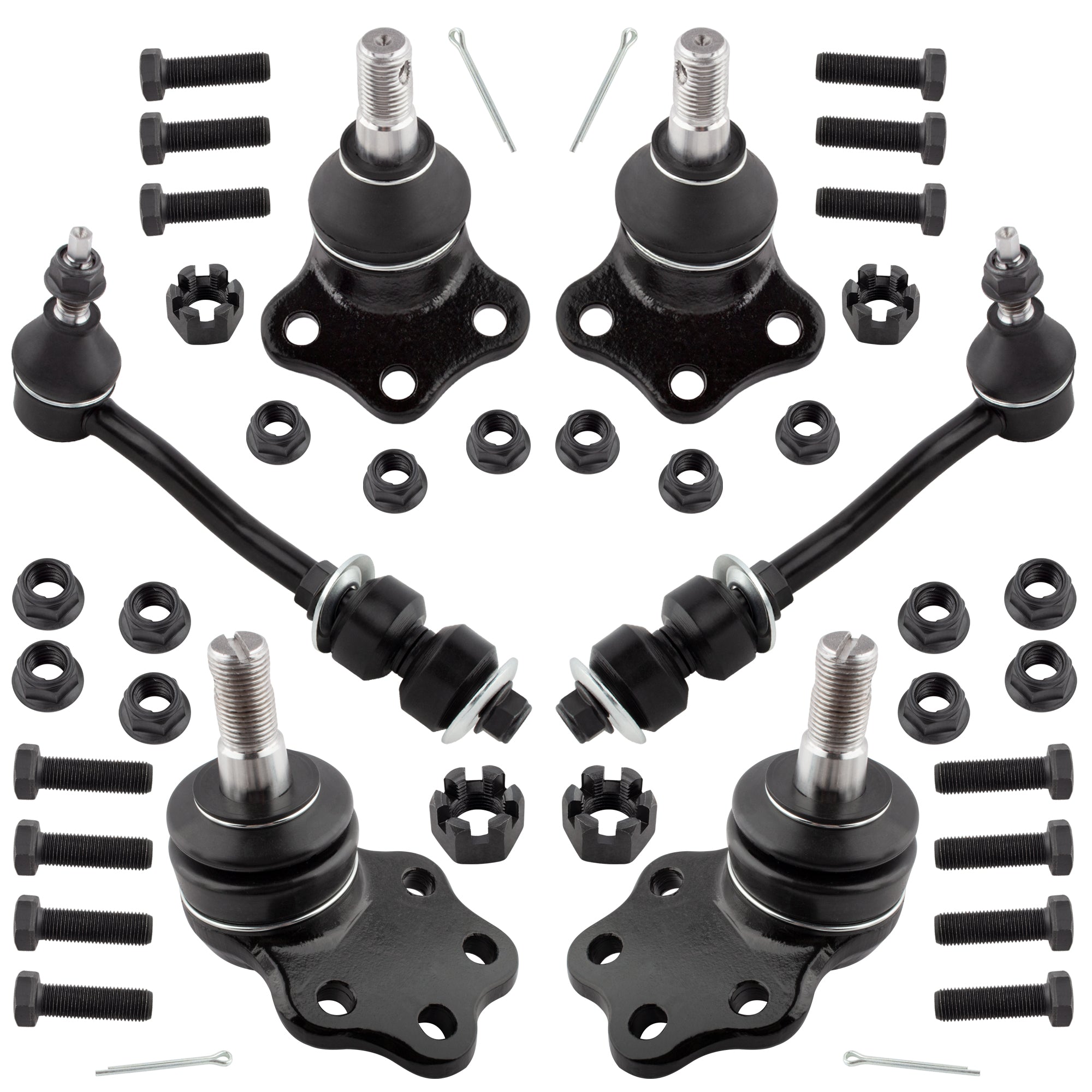 BOXI 6pcs Front Upper Lower Ball Joint Front Sway Bar Link Kit Fit for for Dodge Dakota 1997 1998