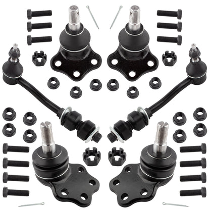BOXI 6pcs Front Upper Lower Ball Joint Front Sway Bar Link Kit Fit for for Dodge Dakota 1997 1998