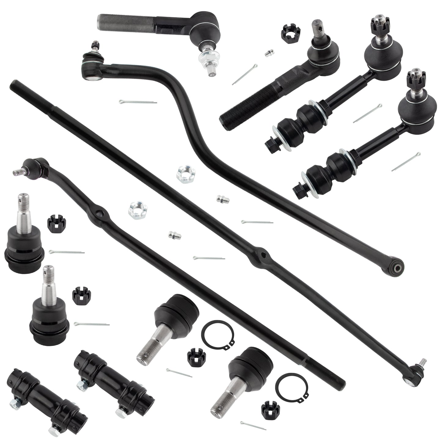 BOXI (Set of 13) 4WD Front Tie Rods + Adjustment Sleeves + Sway Bars + Ball Joints + Track Bar