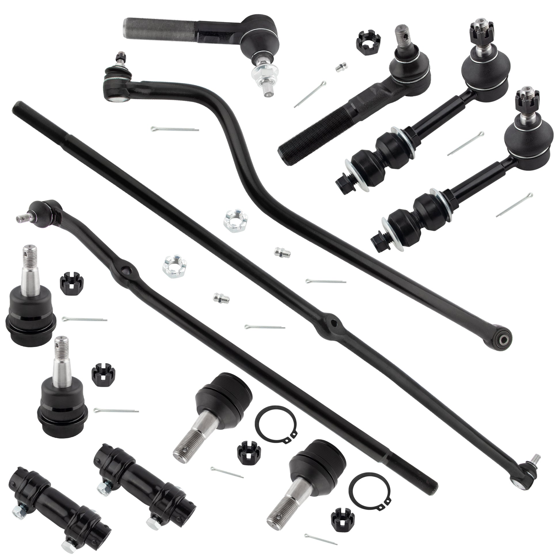 BOXI (Set of 13) 4WD Front Tie Rods + Adjustment Sleeves + Sway Bars + Ball Joints + Track Bar
