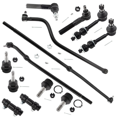 BOXI (Set of 13) 4WD Front Tie Rods + Adjustment Sleeves + Sway Bars + Ball Joints + Track Bar
