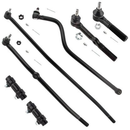 BOXI (Set of 7) Front Inner & Outer Tie Rods Track Bar Adjusting Sleeves Kit Fit for Dodge Ram 1500