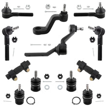 BOXI 12pcs Front Inner & Outer Tie Rods Upper & Lower Ball Joints Idler Arm Pitman Arm Adjusting